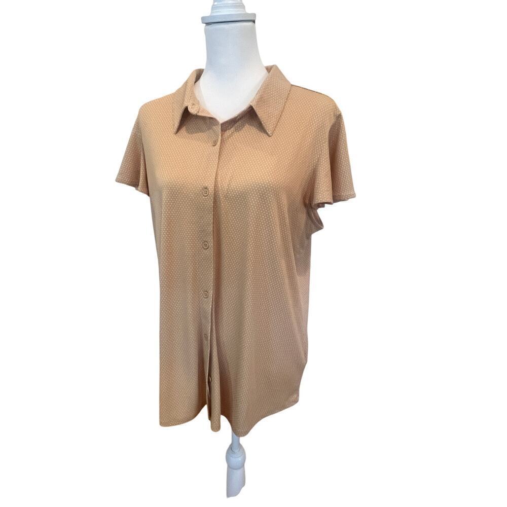 ADRIANNA PAPELI BELL SLEEVE POLKA DOT BLOUSE WOMENS SIZE XL